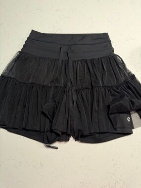 Pop flex Black Tiered Ruffle Active Skirt
